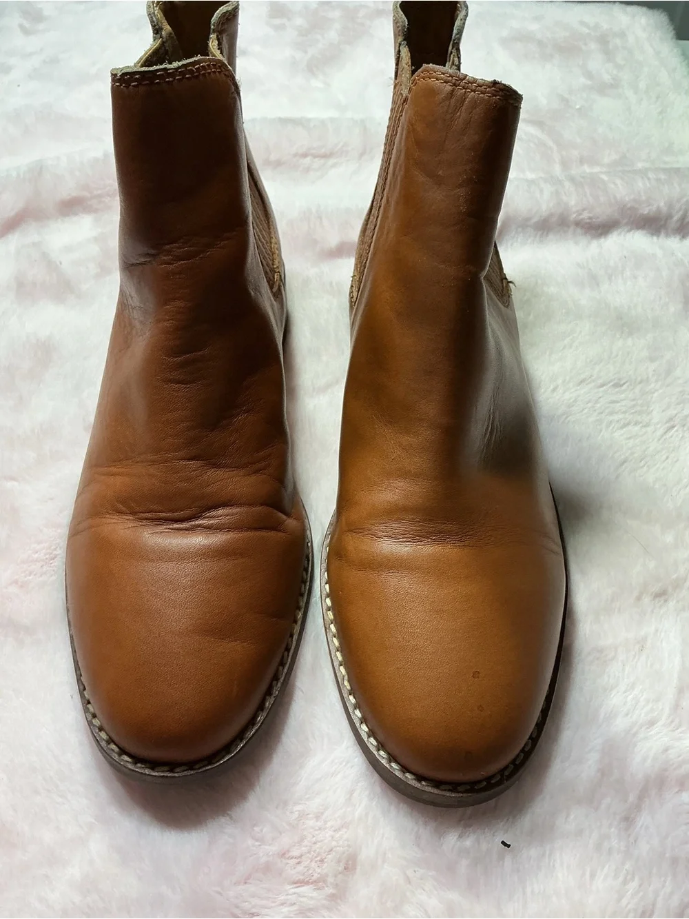 Madewell Men's Chukka Boots in Warm Cognac Brown Leather b90